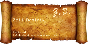 Zoll Dominik névjegykártya